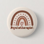 Boho Rainbow Psychotherapeut Button (Vorderseite)