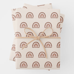 Boho Rainbow Psychotherapeut Geschenkpapier Set