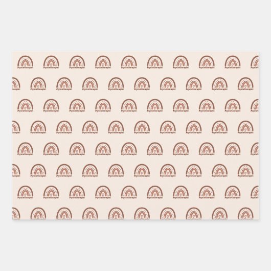 Boho Rainbow Psychotherapeut Geschenkpapier Set (Vorderseite)