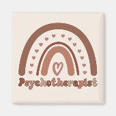 Boho Rainbow Psychotherapeut Magnet (Vorne)