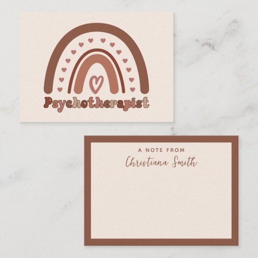 Boho Rainbow Psychotherapeut Mitteilungskarte (Vorne/Hinten)