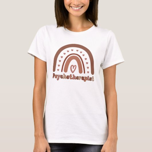 Boho Rainbow Psychotherapeut T-Shirt (Vorderseite)