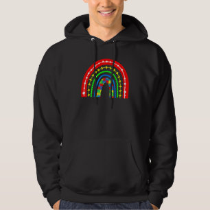 Boho Rainbow Puzzle Piece Autismus Awareness Autis Hoodie