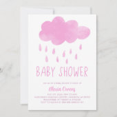 Boho Rainbow Rainclow Rain Pink Baby Dusche Einladung (Vorderseite)