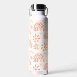 Boho Rainbow Retro Summer Floral Pattern Trinkflasche