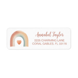 Boho Rainbow Return Address Label - Wasserfarbenes