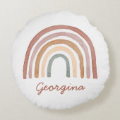 Boho Rainbow Rundes Kissen (Rückseite)