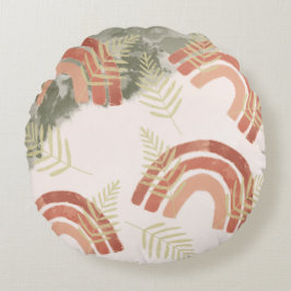 Boho Rainbow Rundes Kissen
