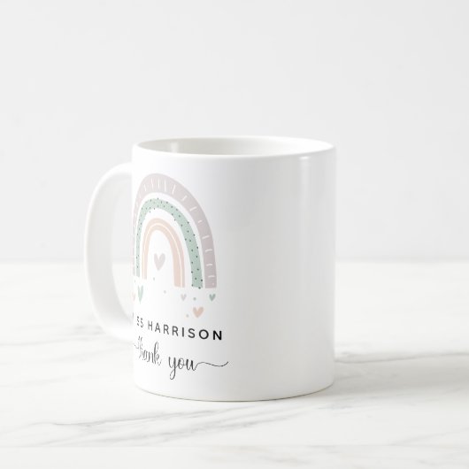 Boho Rainbow Sage Teacher Danke Kaffeetasse (Vorderseite Links)