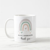 Boho Rainbow Sage Teacher Danke Kaffeetasse (Links)