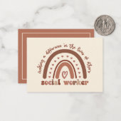 Boho Rainbow Social Worker-Aufwertung Mitteilungskarte (Vorderseite/Rückseite Beispiel)