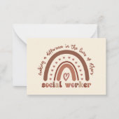 Boho Rainbow Social Worker-Aufwertung Mitteilungskarte (Vorderseite)