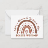Boho Rainbow Social Worker-Aufwertung Mitteilungskarte (Vorderseite)