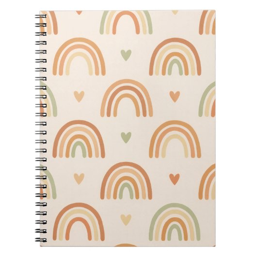 Boho Rainbow Spiral Notebook Notizblock (Vorderseite)