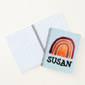 BOHO RAINBOW SPIRAL PERSONALISIERT NOTEBOOK NOTIZBLOCK (Innenseite)