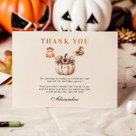 Boho Rainbow Spooky Erster Geburtstag Dankeskarte