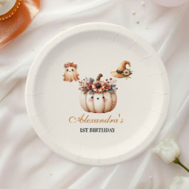 Boho Rainbow Spooky Erster Geburtstag Pappteller