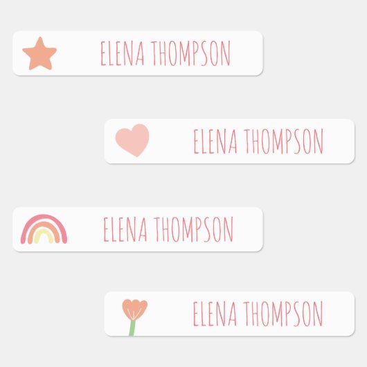 Boho Rainbow Star School Daycare Labels Etiketten (Gruppe)