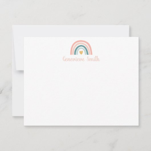 Boho Rainbow Stationery Mitteilungskarte (Vorderseite)
