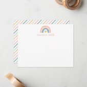 Boho Rainbow Stationery Mitteilungskarte (Vorderseite/Rückseite Beispiel)