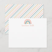 Boho Rainbow Stationery Mitteilungskarte (Vorne/Hinten)