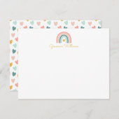 Boho Rainbow Stationery Note Card Mitteilungskarte (Vorne/Hinten)