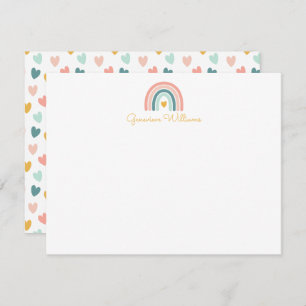 Boho Rainbow Stationery Note Card Mitteilungskarte