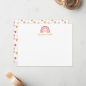 Boho Rainbow Stationery Note Card Mitteilungskarte (Vorderseite/Rückseite Beispiel)