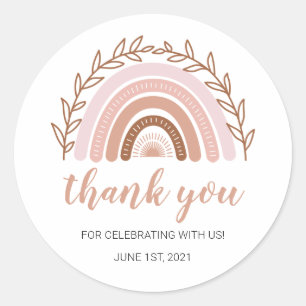 Boho Rainbow Stickers, Geburtstag   Aufkleber für