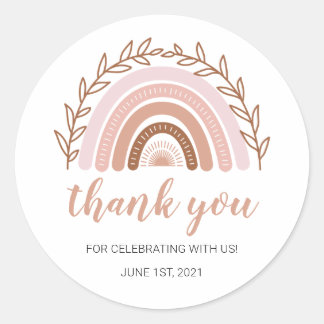 Boho Rainbow Stickers, Geburtstag | Aufkleber für