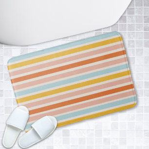 Boho Rainbow Stripe Rosa Rosa Gelbe Badematte