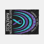 Boho Rainbow Suicide Awareness Mental Health Fleecedecke (Vorderseite (Horizontal))
