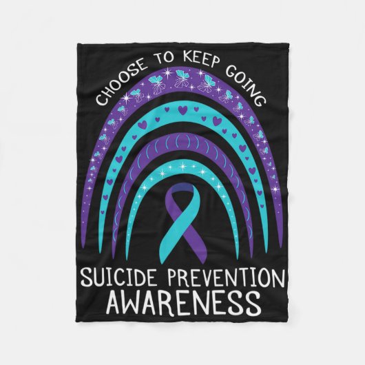 Boho Rainbow Suicide Awareness Mental Health Fleecedecke (Vorderseite)