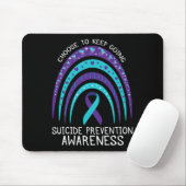 Boho Rainbow Suicide Awareness Mental Health Mousepad (Mit Mouse)