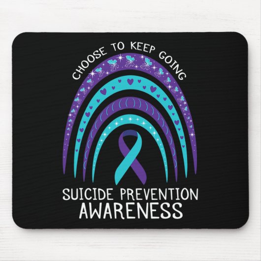 Boho Rainbow Suicide Awareness Mental Health Mousepad (Vorne)