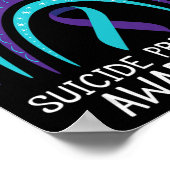 Boho Rainbow Suicide Awareness Mental Health Poster (Ecke)