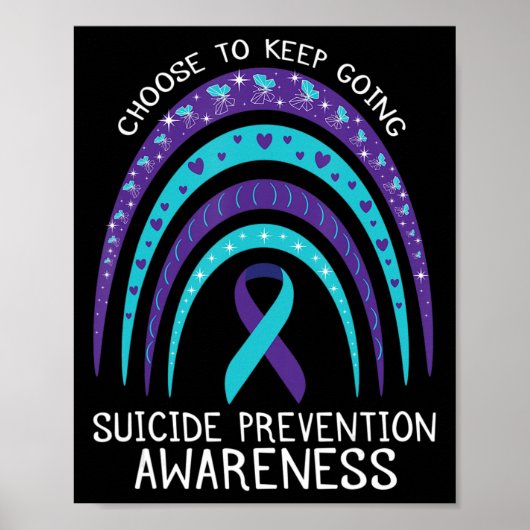 Boho Rainbow Suicide Awareness Mental Health Poster (Vorne)