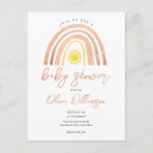 Boho Rainbow Sun Baby Shower Einladung Postkarte (Vorderseite)