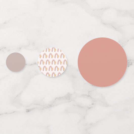 Boho Rainbow Sun Custom Foto Konfetti (Rückseiten)