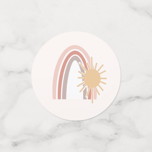 Boho Rainbow Sun Custom Foto Konfetti (Klein Vorderseite)