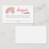 Boho Rainbow & Sun Diaper Raffle Umschließkarte Begleitkarte (Vorne/Hinten)