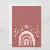 Boho Rainbow Sunshine Baby Shower Einladung (Rückseite)
