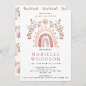 Boho Rainbow Sunshine Baby Shower Einladung (Vorne/Hinten)