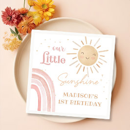 Boho Rainbow Sunshine Birthday Party Napkins Serviette