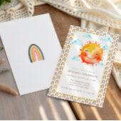 Boho Rainbow Sunshine Gender Neutral Baby Shower Einladung