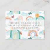 Boho Rainbow Sunshine Sun Modern Books for Baby Visitenkarte (Rückseite)