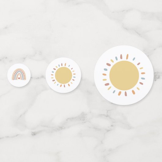 Boho Rainbow Sunshine Warme, verschmutzte Farben Konfetti (Rückseiten)