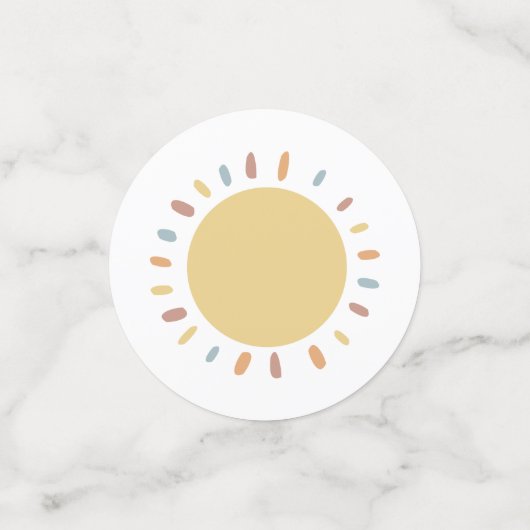 Boho Rainbow Sunshine Warme, verschmutzte Farben Konfetti (Klein Vorderseite)