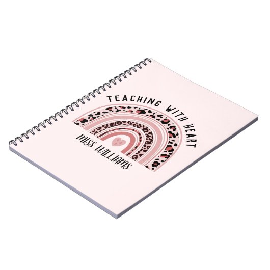 Boho Rainbow Teacher Appreciative Spiral Notizblock (Linke Seite)