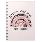 Boho Rainbow Teacher Appreciative Spiral Notizblock (Vorderseite)